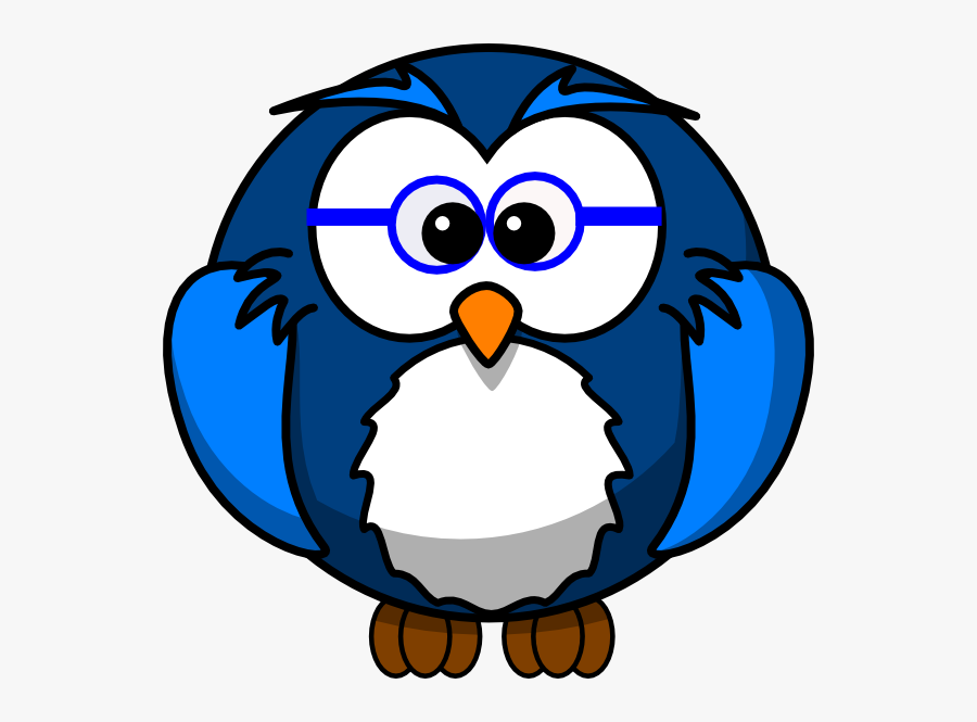 Blue Owl With Glasses Svg Clip Arts - Owl Clipart Transparent Background, Transparent Clipart