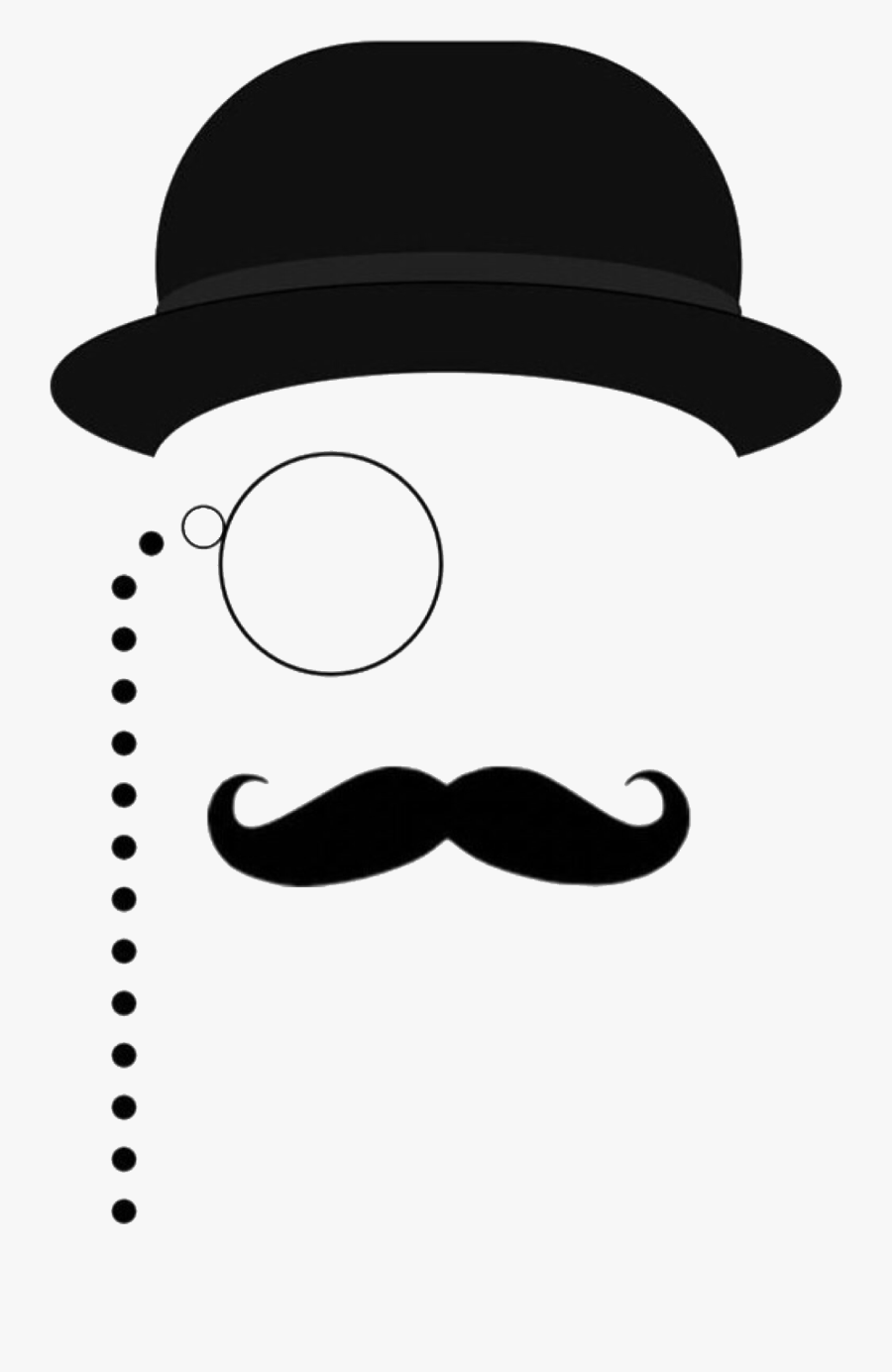Transparent Monocle Mustache Clipart , Png Download - Mustache And Top Hat Png, Transparent Clipart