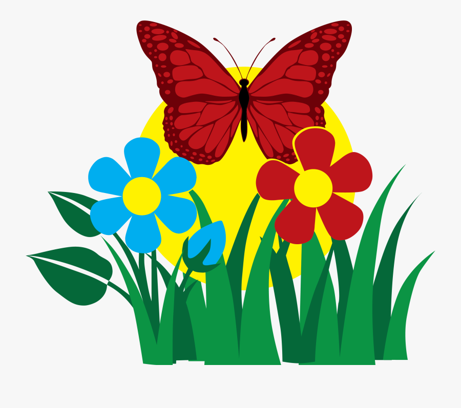 Butterfly Garden Clip Art, Transparent Clipart