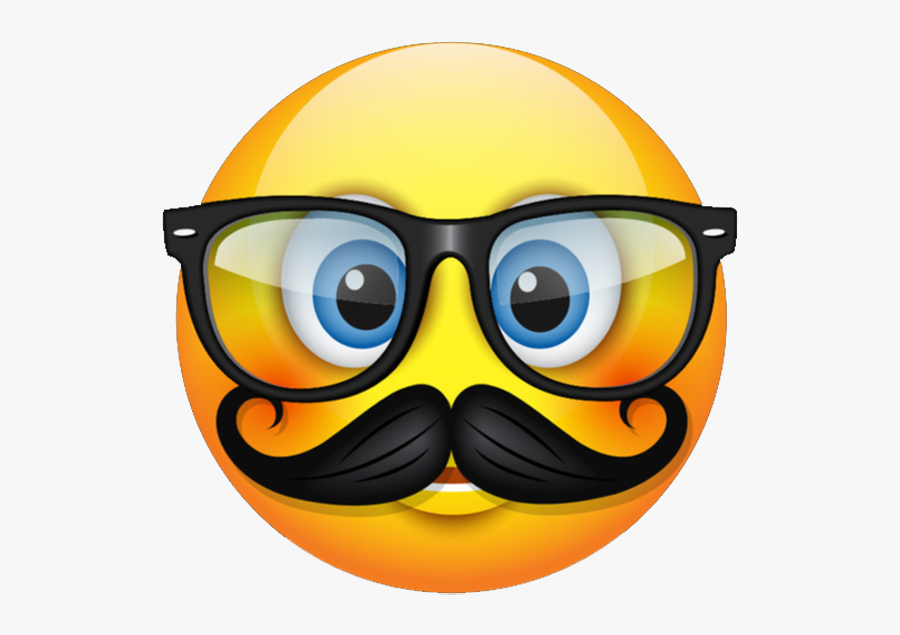 Clip Art Pop Studios Props - Emoji With Glasses And Mustache, Transparent Clipart