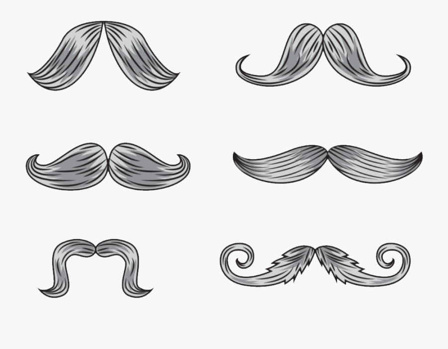 Free Mustaches Clip Art Transparent Background Outline, Transparent Clipart
