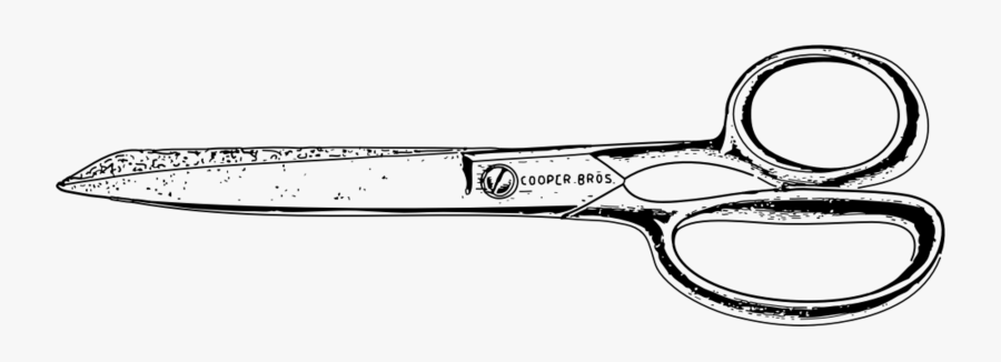 Weapon,line Art,tool - Black And White Scissors Drawing, Transparent Clipart