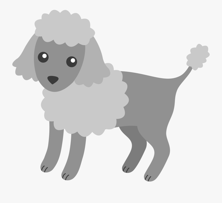 Fluffy Grey Poodle Puppy Free Clip Art - Poodle Clip Art, Transparent Clipart