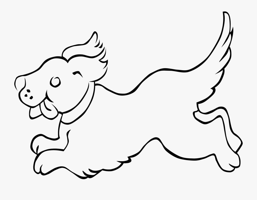 Png Dog Running Clipart Transparent Png , Png Download - Dog Running Black And White Clip Art, Transparent Clipart