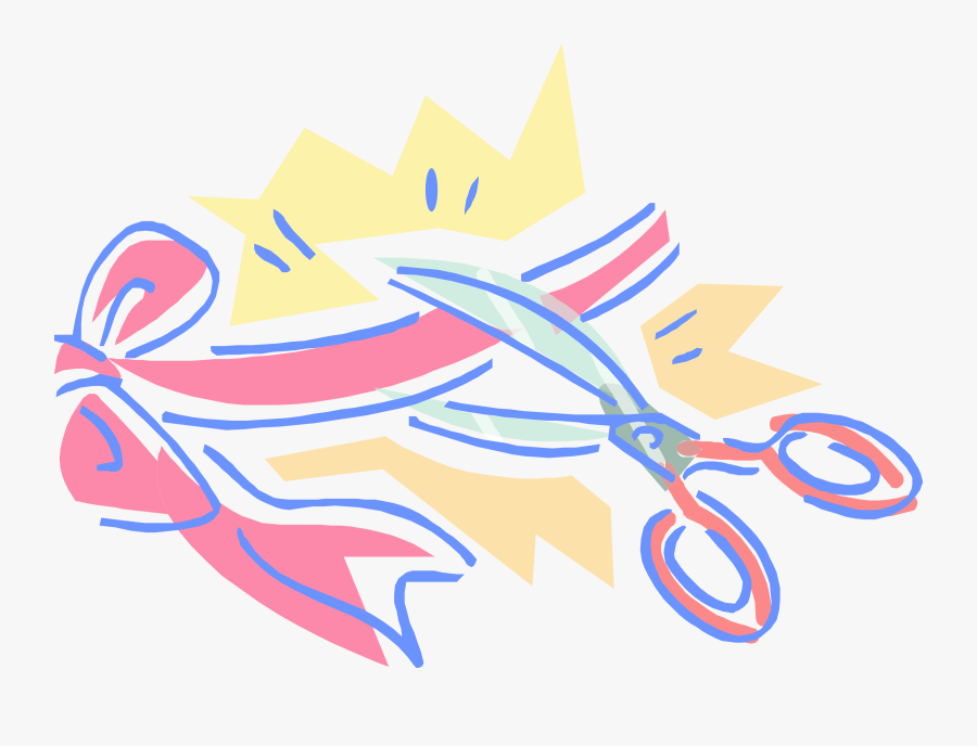 Scissors And Ribbon - Opening Ceremony Invitation Message, Transparent Clipart