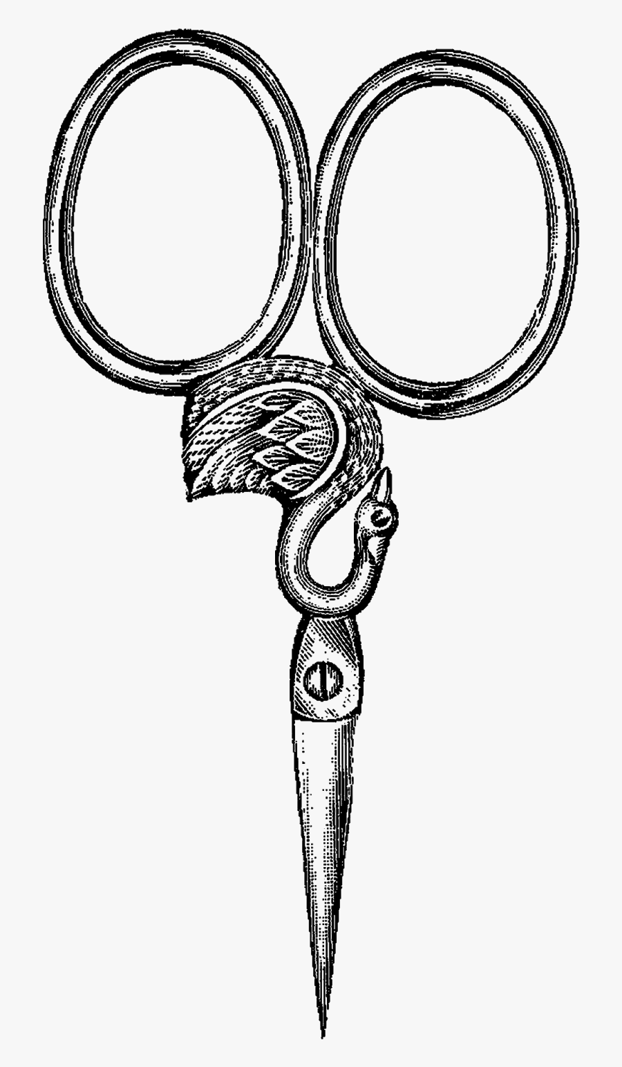 Sewing Scissors Swan Design Clip Art - Scissors, Transparent Clipart