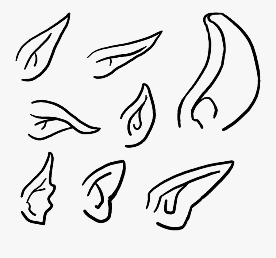 Easy Elf Ear Drawing, Transparent Clipart