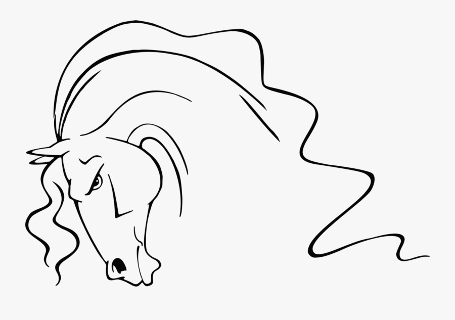 Horse Line Art Drawing Ear Free Commercial Clipart - Free To Use Horse Head Line Art, Transparent Clipart