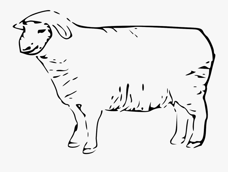 Sheep Clip Art Black And White, Transparent Clipart