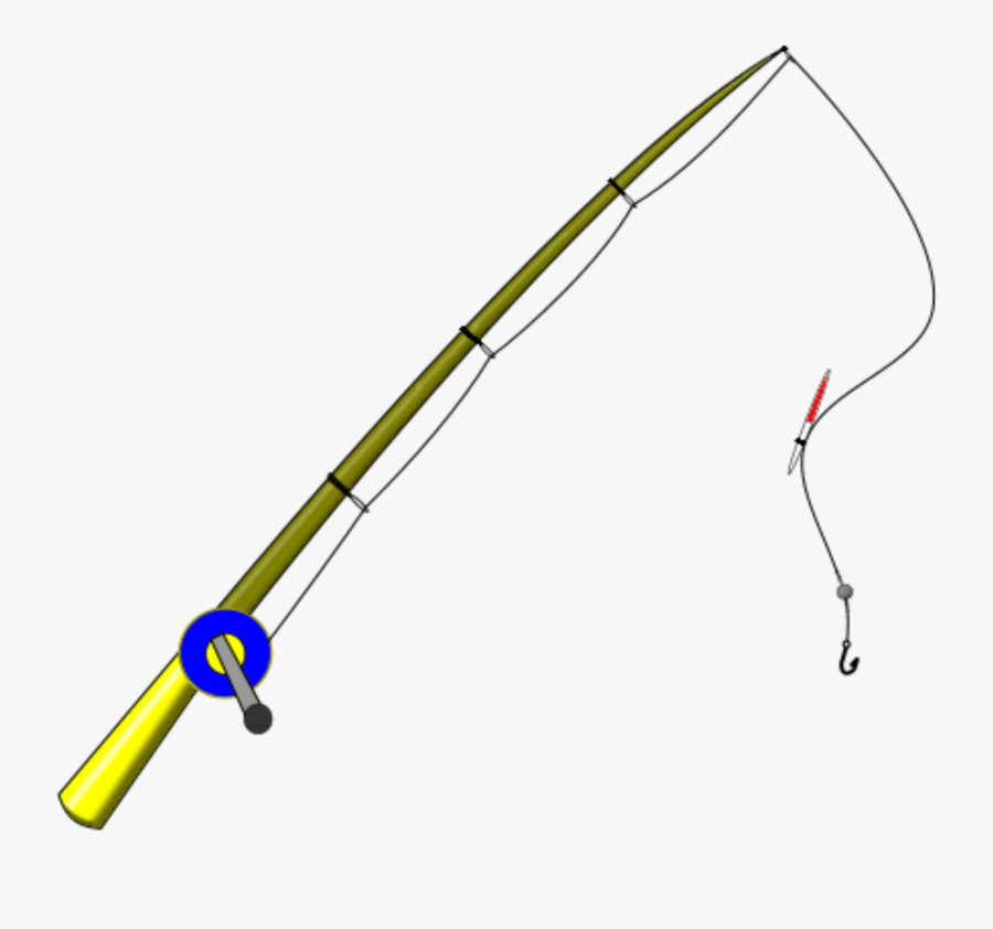Fishing Rod Clipart - Fishing Pole With Hook, Transparent Clipart