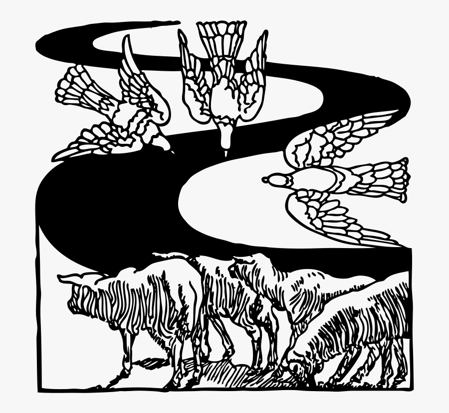 Free Vector Sheep And Doves Clip Art - Pigeons And Doves, Transparent Clipart