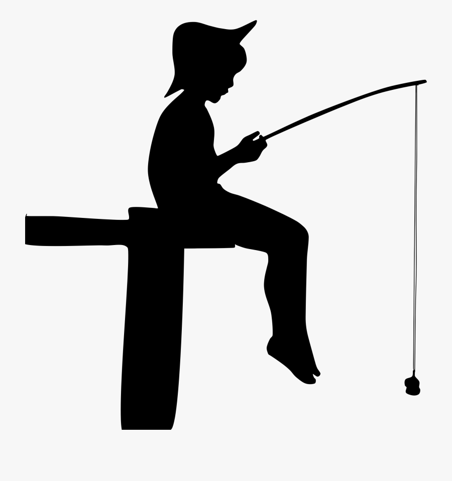 Boy, Fishing, Human, Male, People, Person, Silhouette - Boy Fishing Silhouette, Transparent Clipart