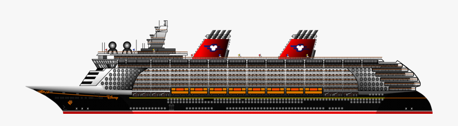 Transparent Cruise Ship Clipart - Disney Cruise Ship Outline, Transparent Clipart