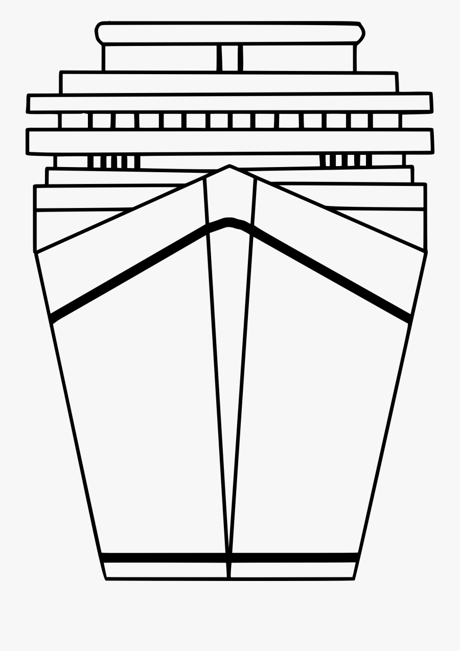 Cruise Ship Front View Line Art Clip Arts - Crucero Dibujo Blanco Y Negro, Transparent Clipart