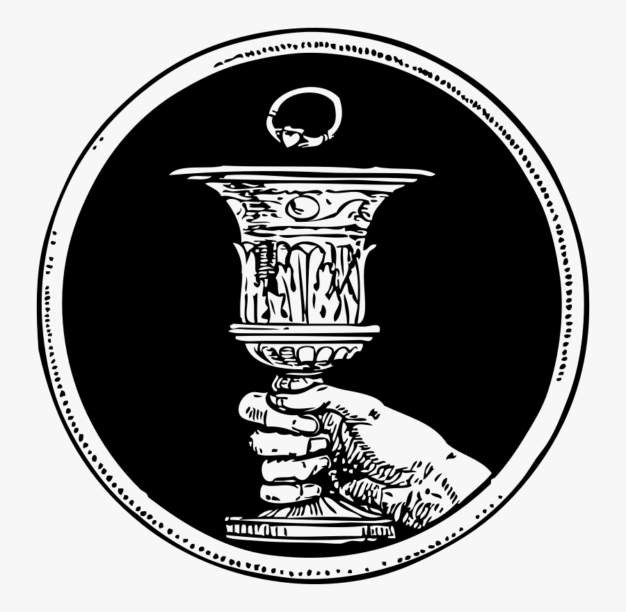 Free Vector Chalice And Ring Clip Art - Holy Water Bottle Label, Transparent Clipart