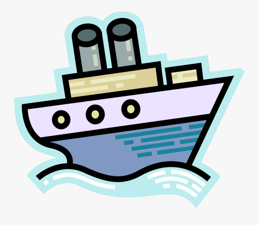Vector Illustration Of Cruise Ship Or Ocean Liner Passenger - Vector Illustration Image Cruise Ship, Transparent Clipart