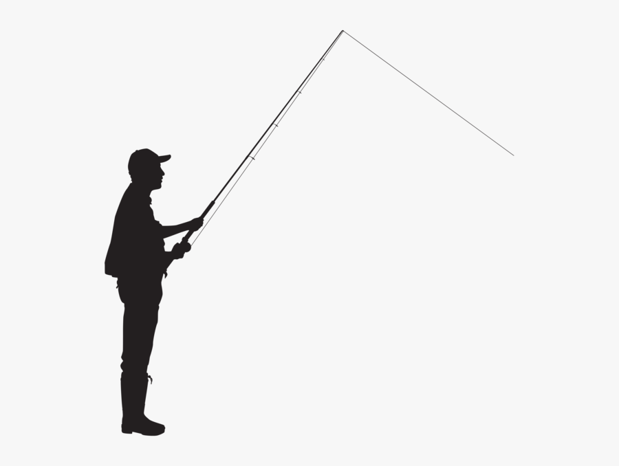 Silhouette Fisherman Fishing Clip Art - Fishing Silhouette Png, Transparent Clipart