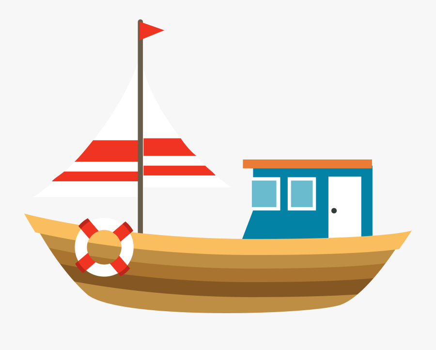 Ship Clipart Water Transportation - Cartoon Boat Transparent Background, Transparent Clipart