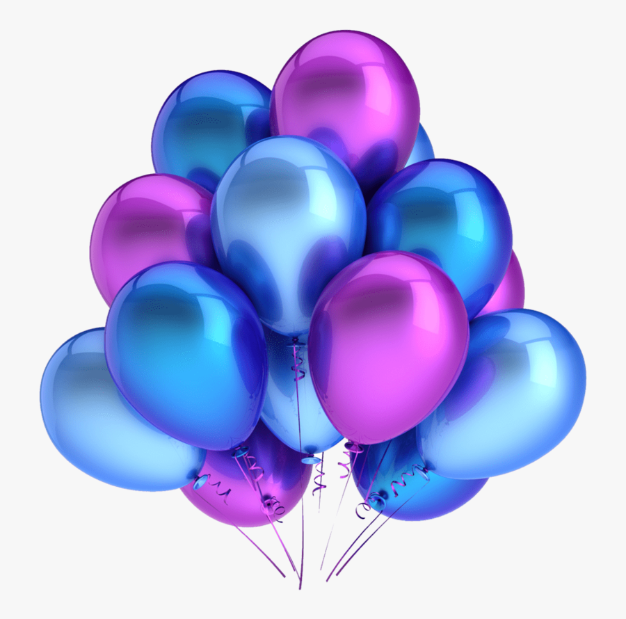 Transparent Blue And Pink Balloons Clipart - Purple Balloons Png, Transparent Clipart