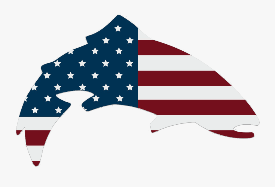 Simms Usa Trout Decal - American Flag, Transparent Clipart