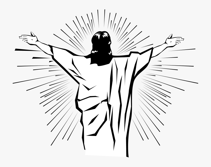 Easter Clipart Black And White - Jesus Png Black And White, Transparent Clipart