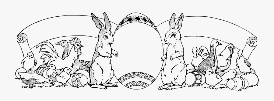 Transparent Free Easter Clipart - Easter Banner Clipart Black And White, Transparent Clipart