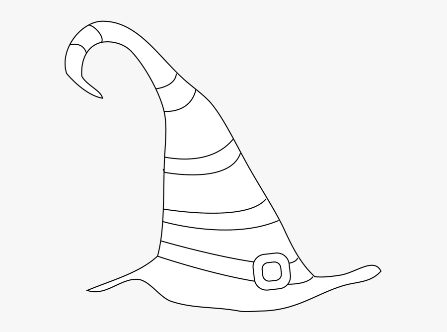 Witches Hat Coloring Page - Witch Hat Clipart Black And White, Transparent Clipart