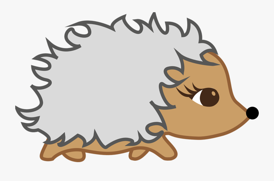 Hedgehog Border Clipart Cute - Cartoon Porcupine On An Empty Background, Transparent Clipart