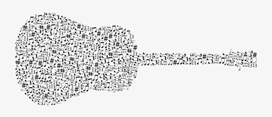 Black And White Guitar Png, Transparent Clipart