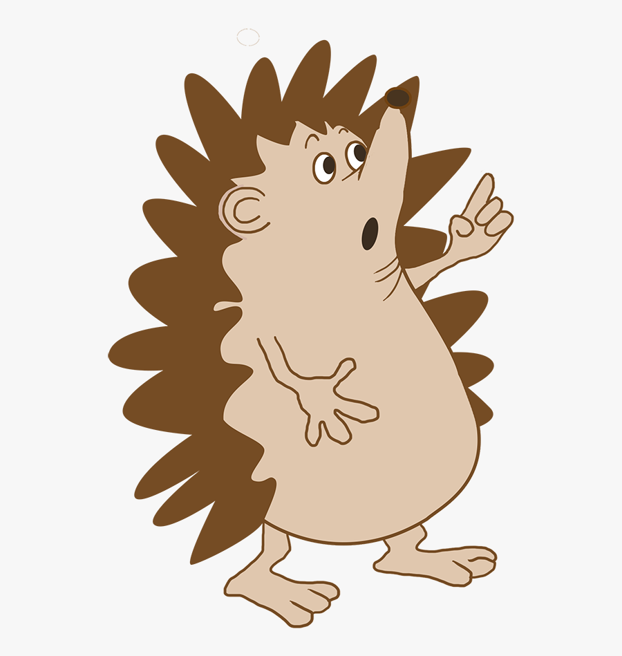 Surprised Cartoon Hedgehog Caracter - Illustration, Transparent Clipart