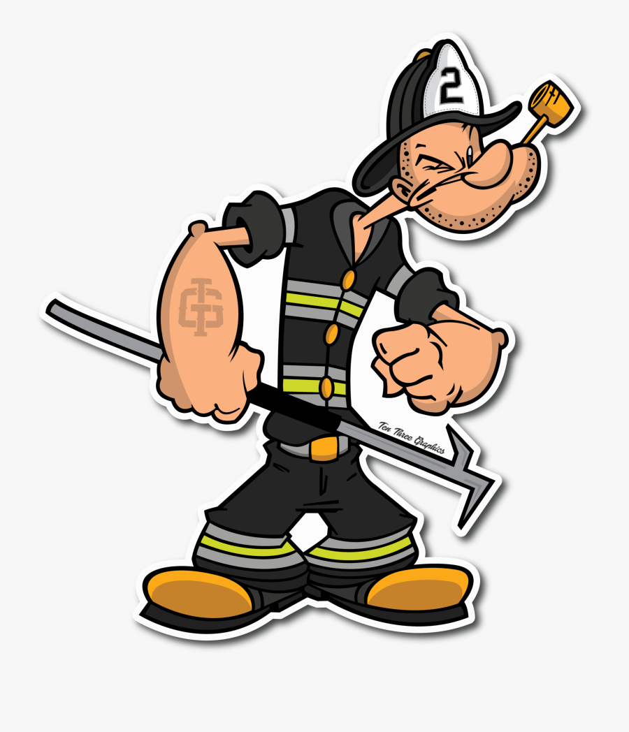 Popeye Firefighter, Transparent Clipart