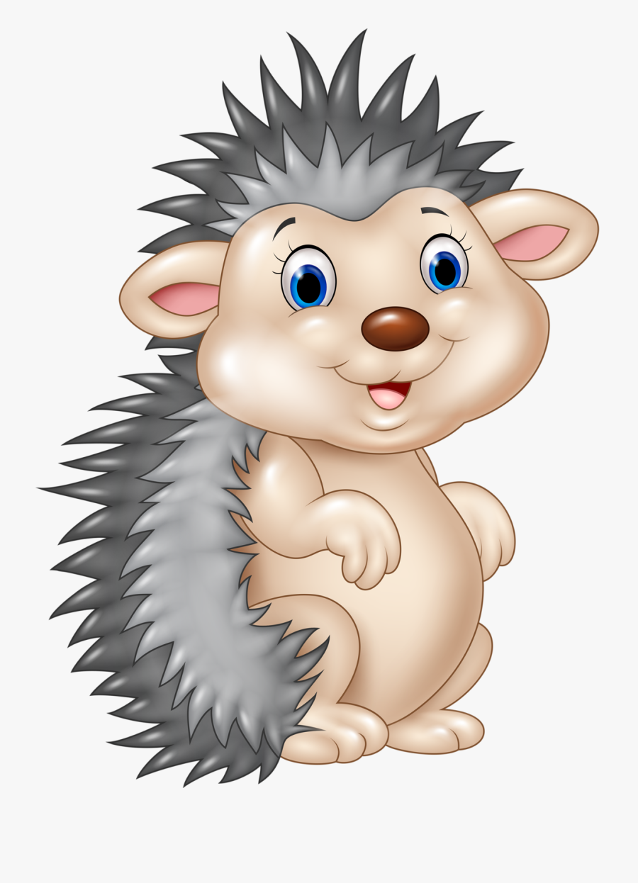 Funny Cartoon Animals Vector - Porco Espinho Desenho Png, Transparent Clipart