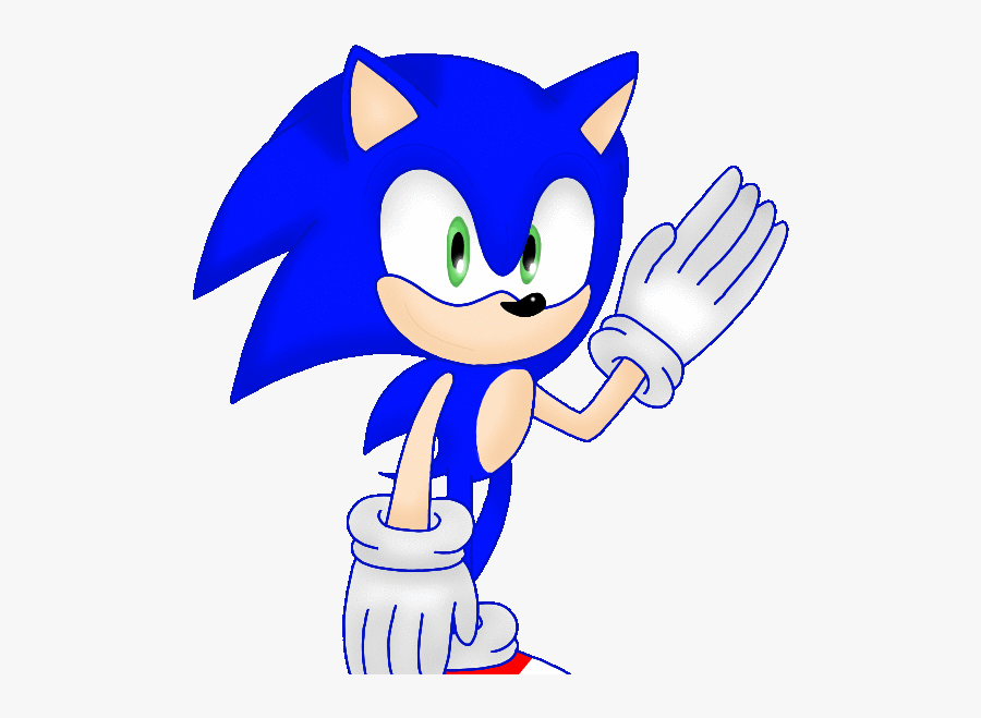 Sonic Waving By Yoshispyrolover On Clipart Library - Cartoon, Transparent Clipart