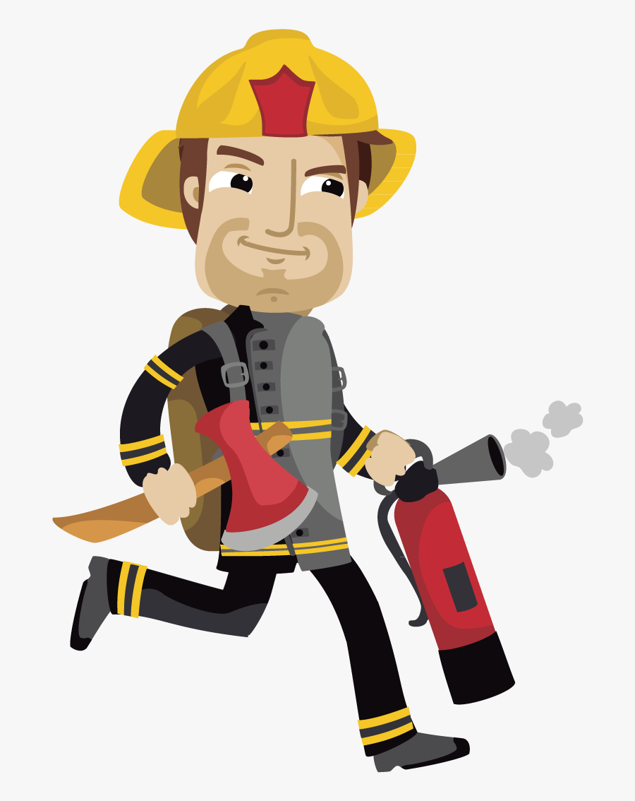 Fireman Sam Firefighter Cartoon - Animated Transparent Firefighter Png, Transparent Clipart