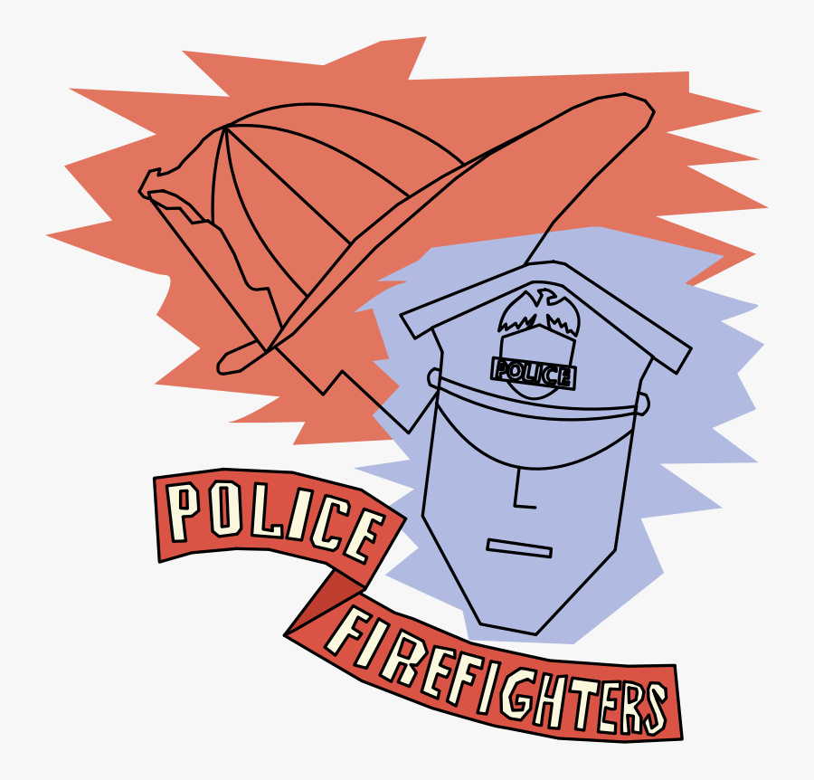 Line Art,fictional Character,angle - Fire And Police Graphic, Transparent Clipart