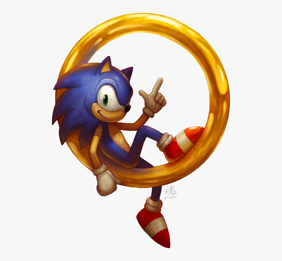 Sonic The Hedgehog With Rings, Transparent Clipart