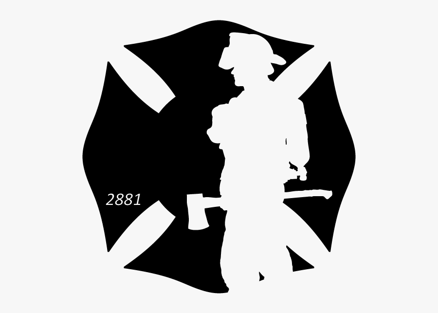 California Jones County, Mississippi Volunteer Fire - Black And White Firefighter Logo, Transparent Clipart