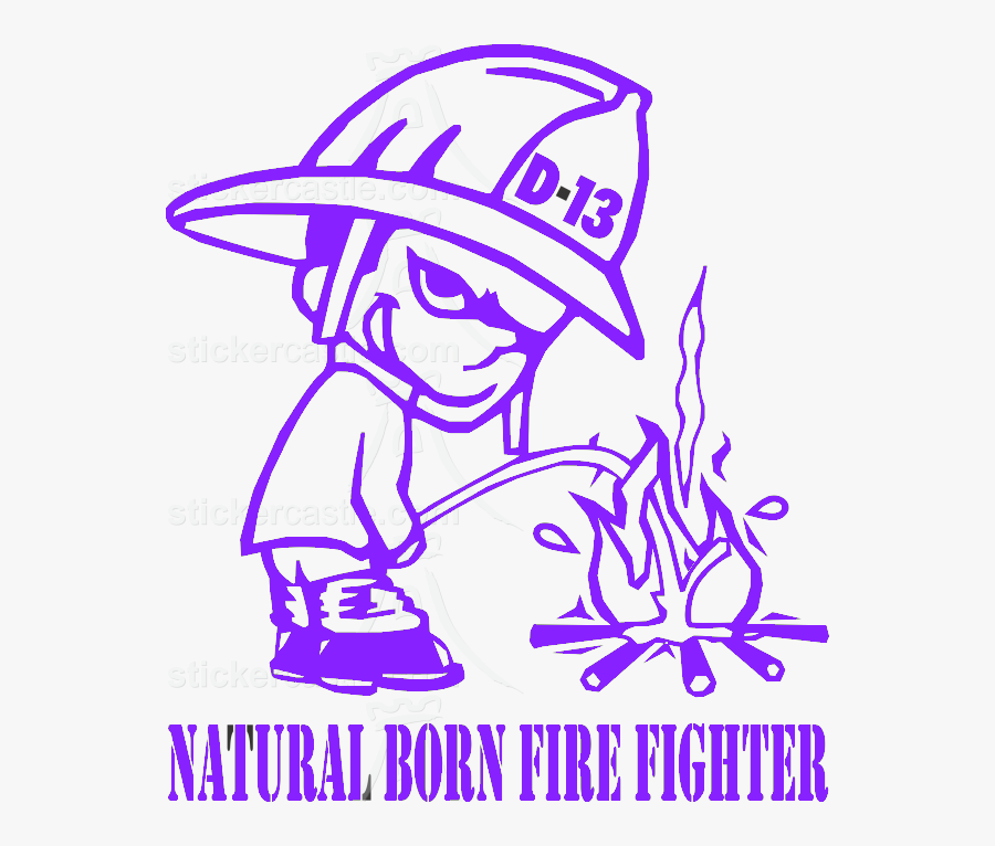 Natural Born Firefighter Sticker - Decal Firefighter Sticker, Transparent Clipart