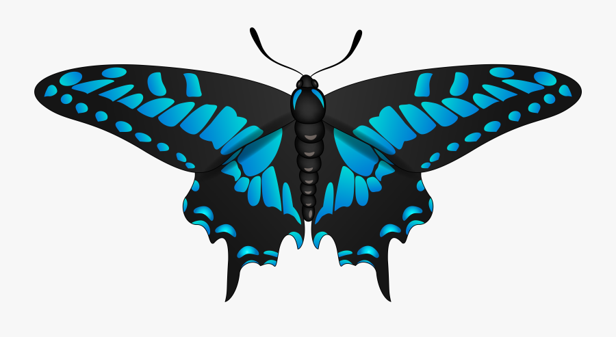 Butterfly Blue Black Clip Art Imageu200b Gallery Yopriceville - Portable Network Graphics, Transparent Clipart