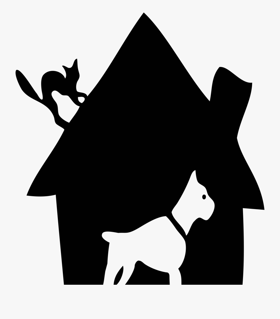 Black House With Dog And Cat Cleaned Up Clipart Download - Dog House Clipart Logo, Transparent Clipart