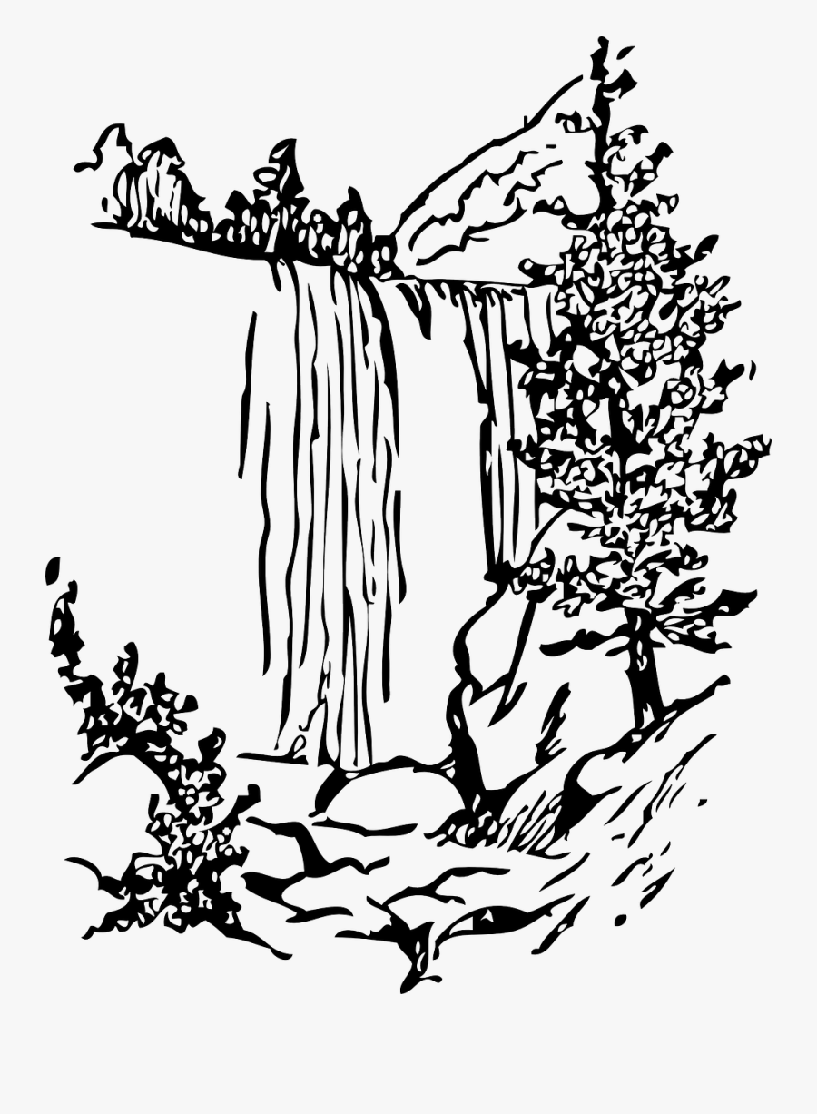 Falls Black And White Clip Art, Transparent Clipart