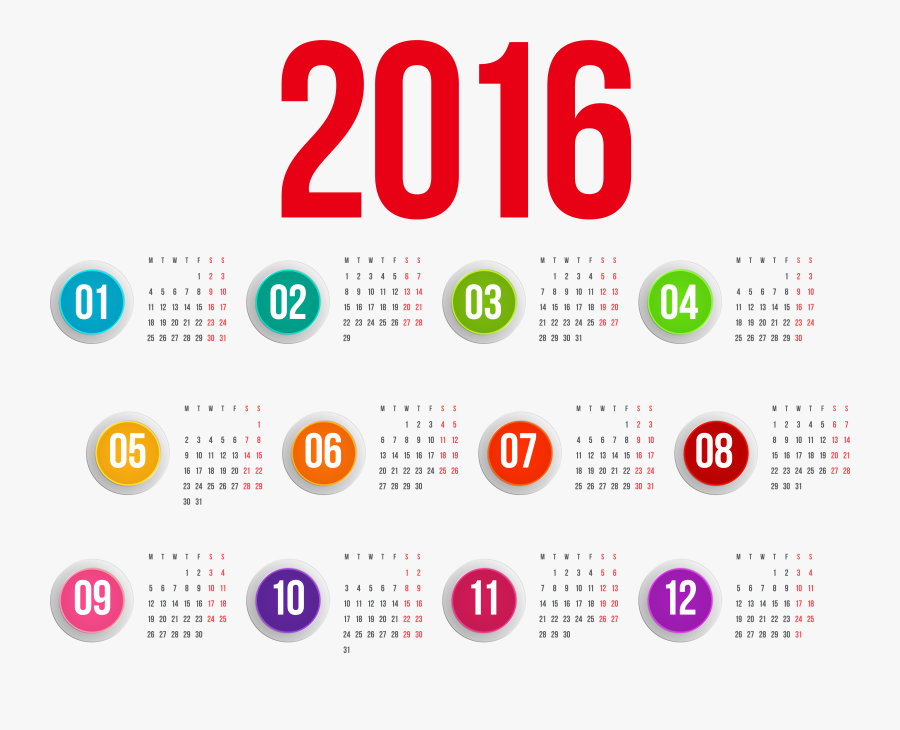 Transparent 2016 Calendar Png Clipart Image, Transparent Clipart