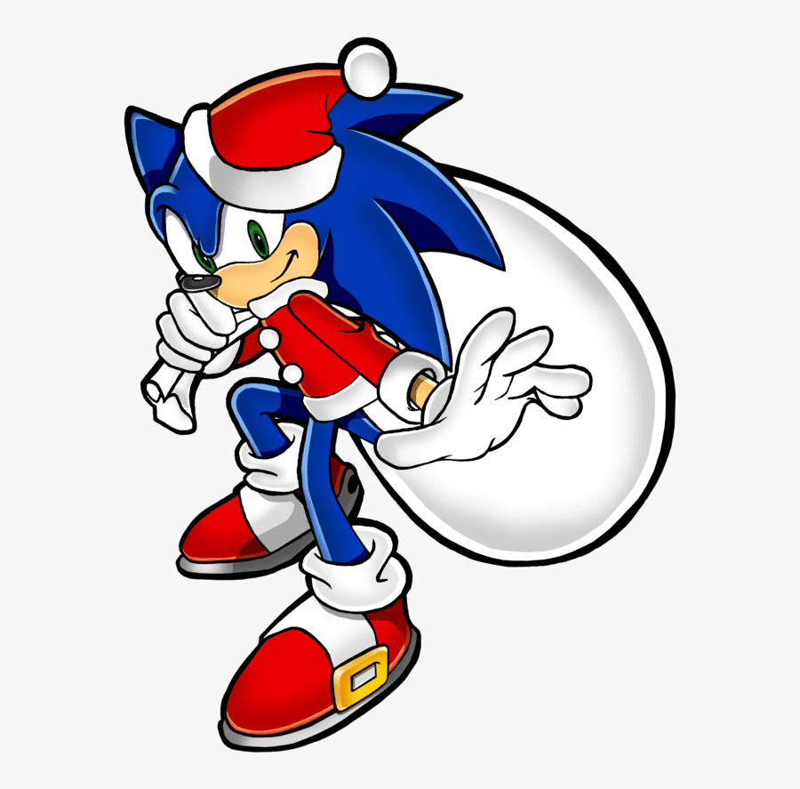 Hedgehog Clipart Holiday - Santa Sonic, Transparent Clipart