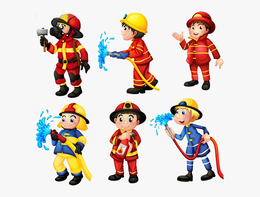 Firefighter Clipart Fire Brigade Man - Firefighters Cartoon, Transparent Clipart