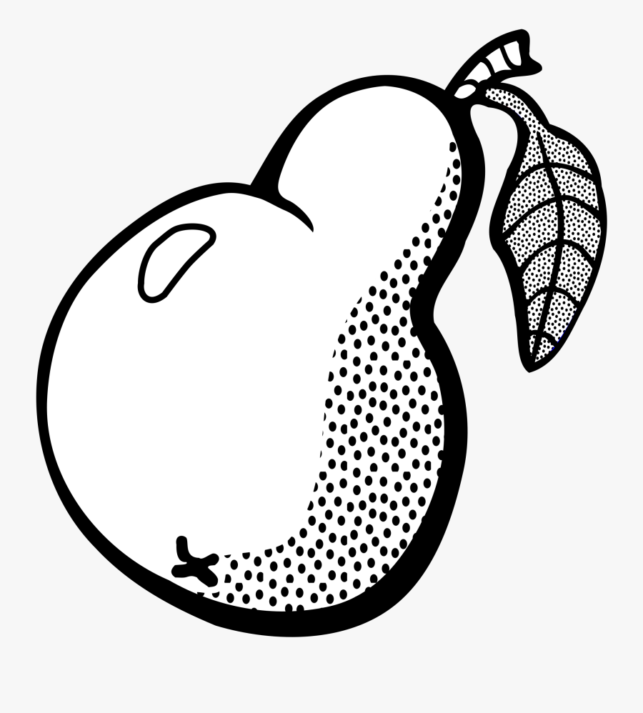 Clip Art Pear Outline - Pear Clipart Black And White, Transparent Clipart
