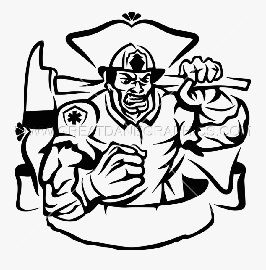 Fireman Clipart Black And White, Transparent Clipart