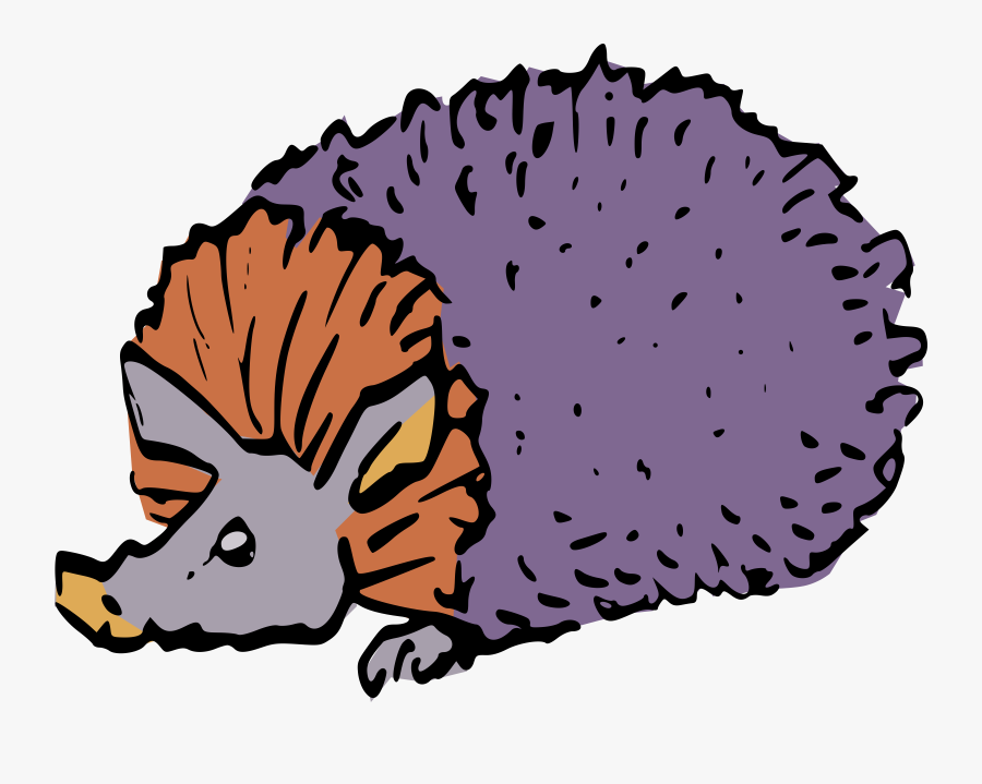 Porcupine,head,purple - Clip Art, Transparent Clipart