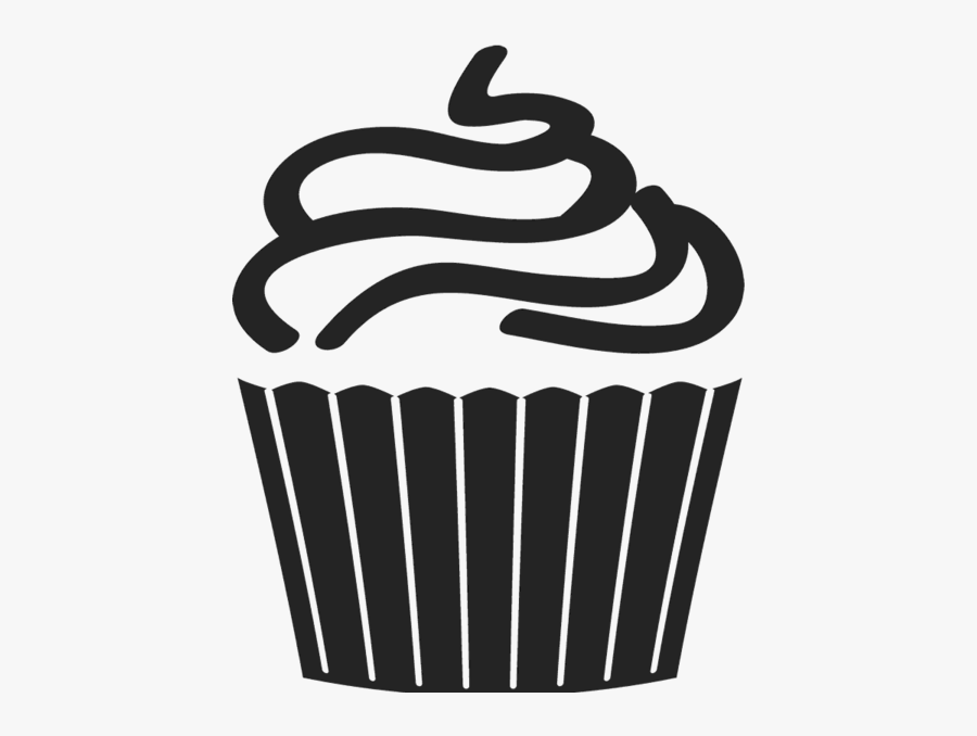Swirl Rubber Stamp Food - Outline Cup Cake Clip Art, Transparent Clipart