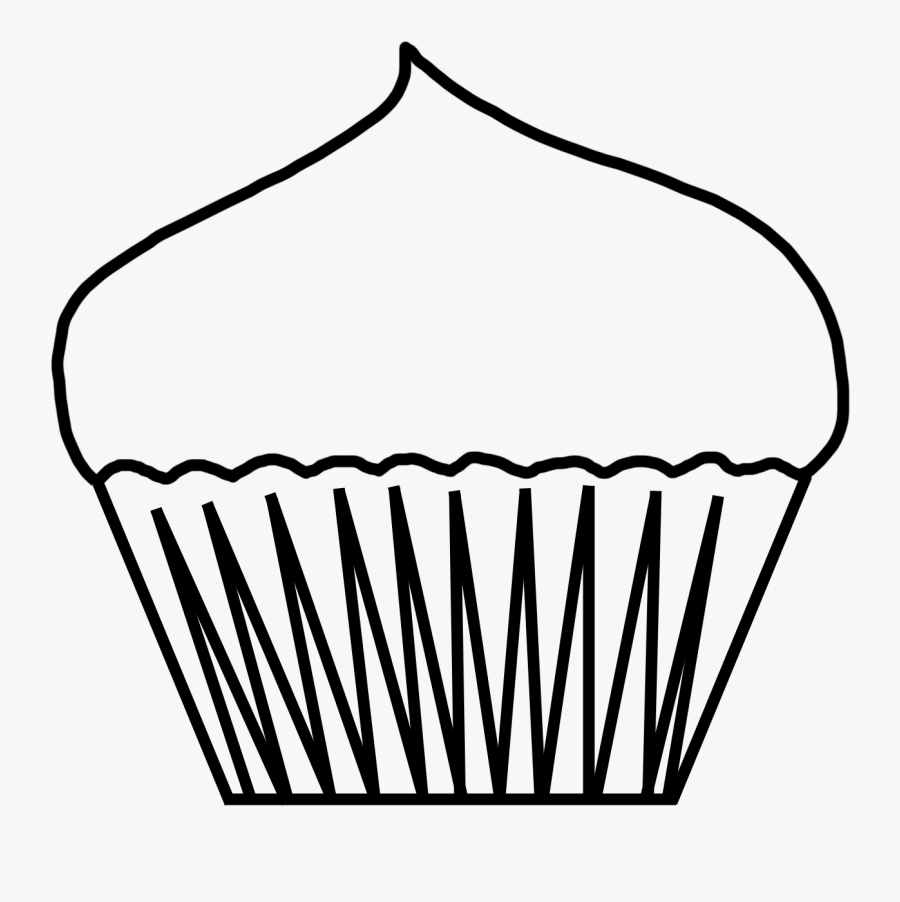 Cupcake Clipart White - Plain Cupcake Clipart Black And White, Transparent Clipart