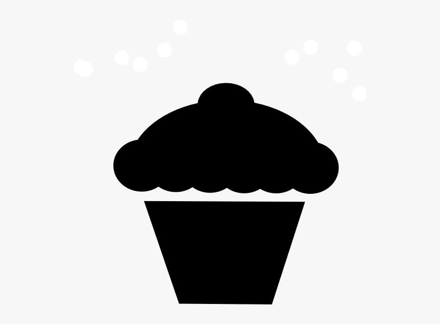 Polka Dot Cupcake Black Clip Art At Clker - Clipart Cupcake Silhouette Png, Transparent Clipart